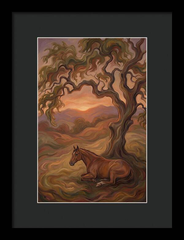 Quarter Horse At Rest Under Old Oak Tree