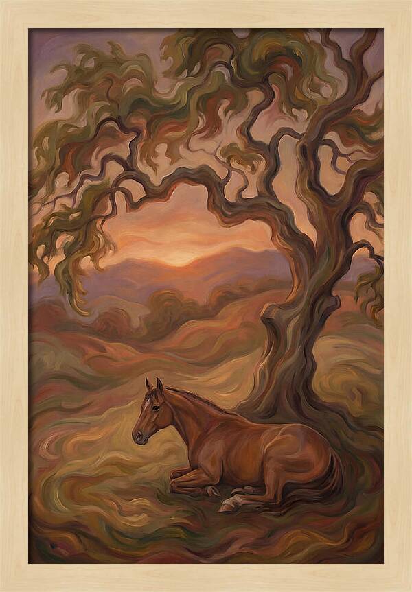 Quarter Horse At Rest Under Old Oak Tree