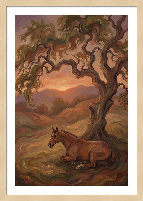 Quarter Horse At Rest Under Old Oak Tree