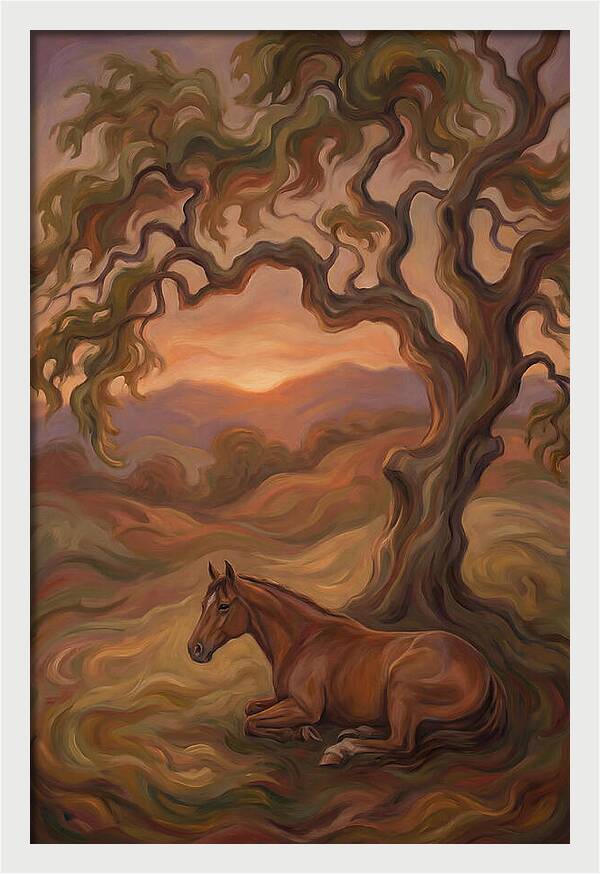 Quarter Horse At Rest Under Old Oak Tree
