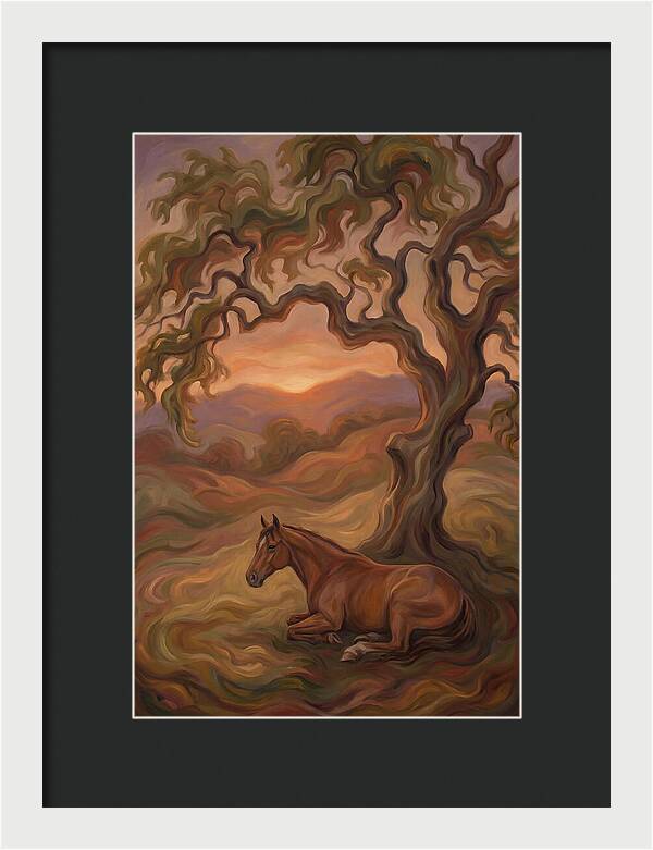 Quarter Horse At Rest Under Old Oak Tree