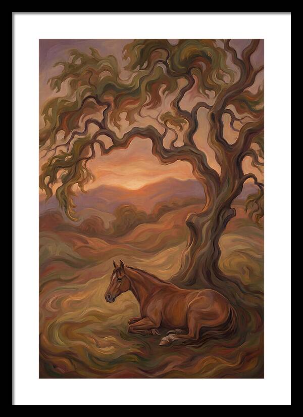 Quarter Horse At Rest Under Old Oak Tree