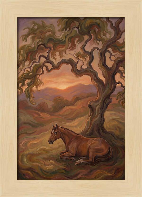 Quarter Horse At Rest Under Old Oak Tree