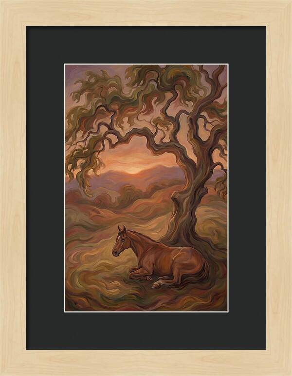 Quarter Horse At Rest Under Old Oak Tree