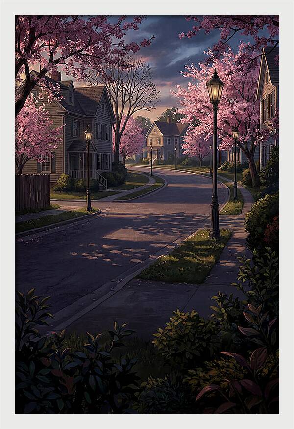 Quiet Cherry Blossom Street