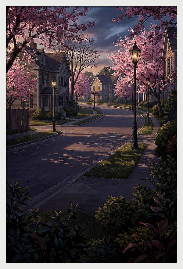 Quiet Cherry Blossom Street