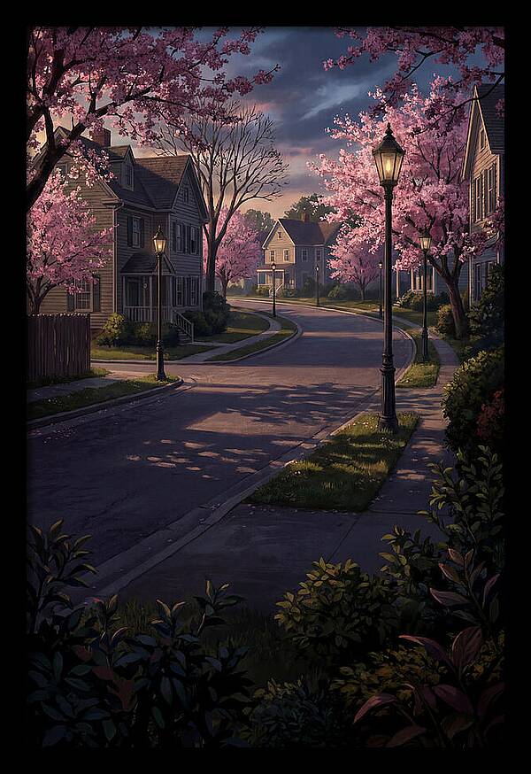 Quiet Cherry Blossom Street