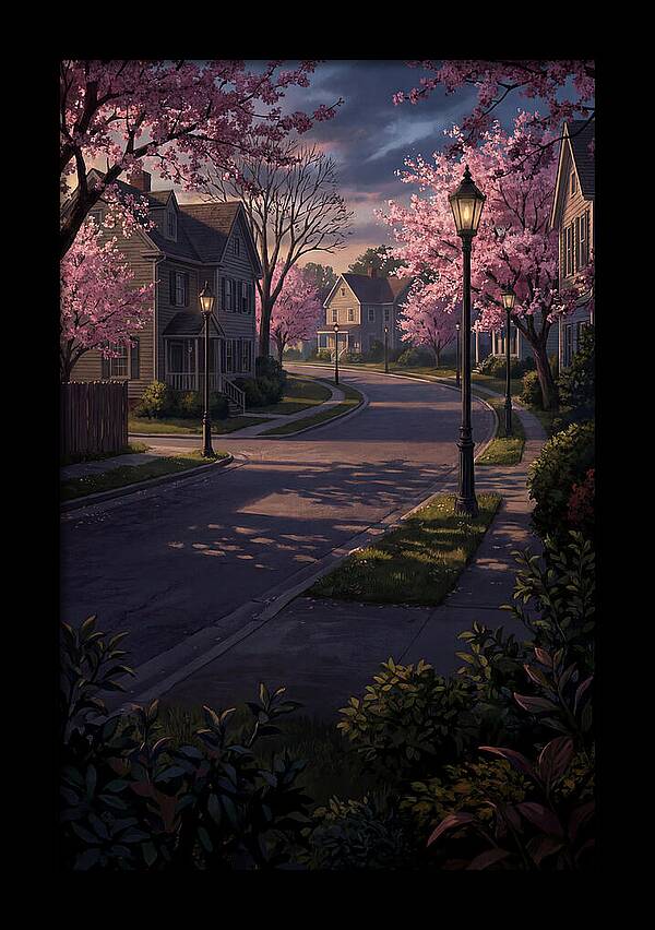 Quiet Cherry Blossom Street