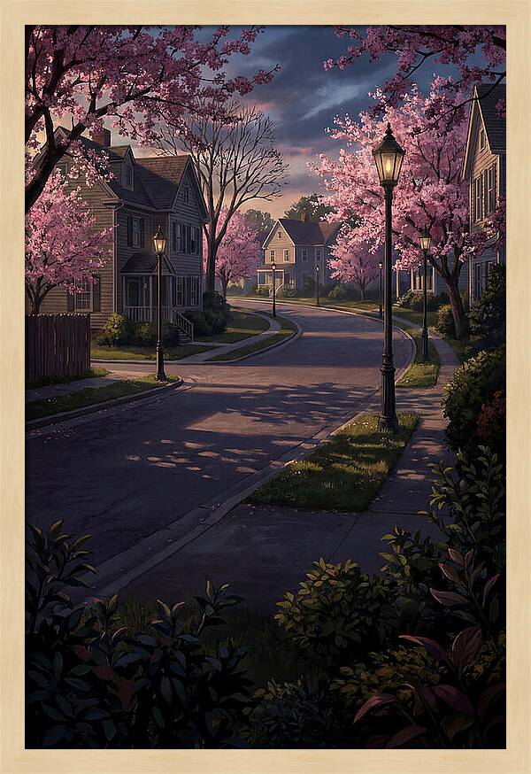 Quiet Cherry Blossom Street