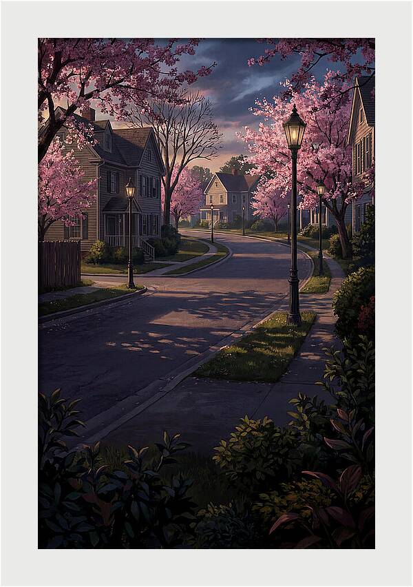 Quiet Cherry Blossom Street