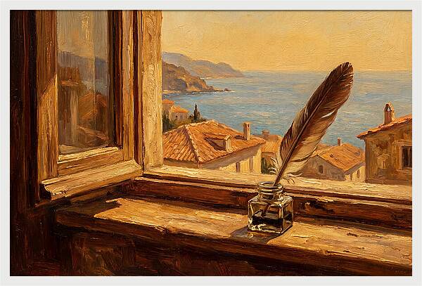 Quill Pen By The Sea