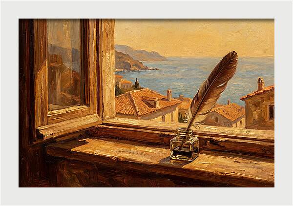 Quill Pen By The Sea