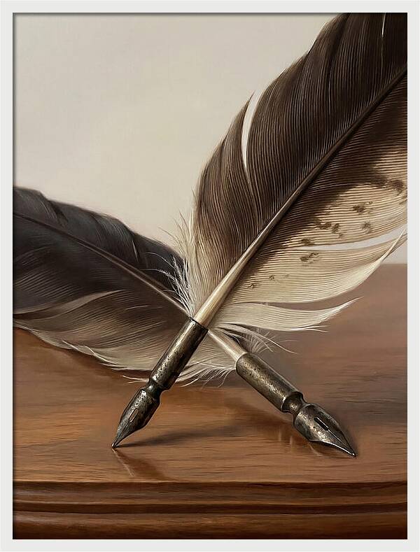 Quill Pens In Realistic Detail