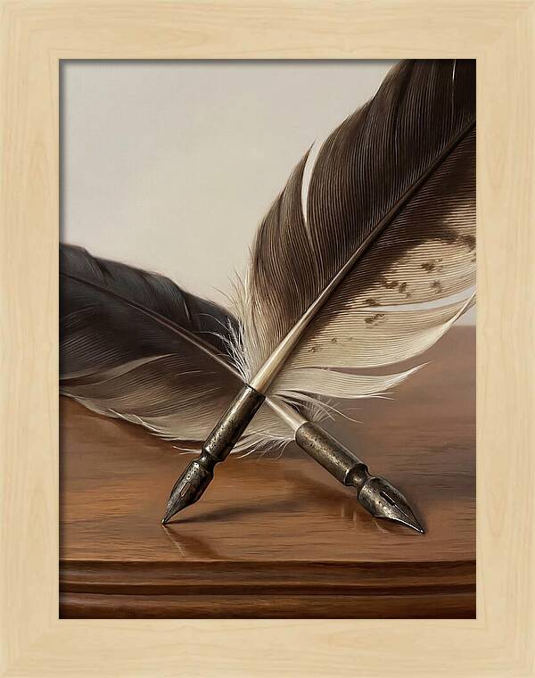Quill Pens In Realistic Detail