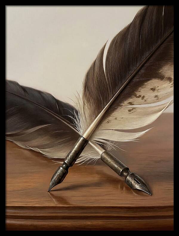 Quill Pens In Realistic Detail
