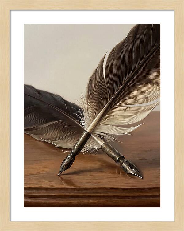 Quill Pens In Realistic Detail
