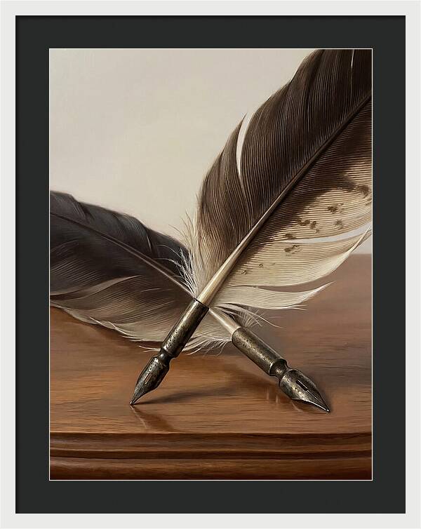 Quill Pens In Realistic Detail