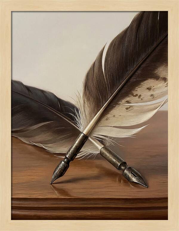 Quill Pens In Realistic Detail