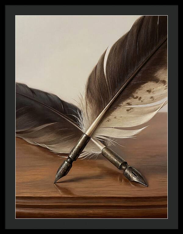 Quill Pens In Realistic Detail