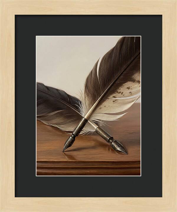 Quill Pens In Realistic Detail