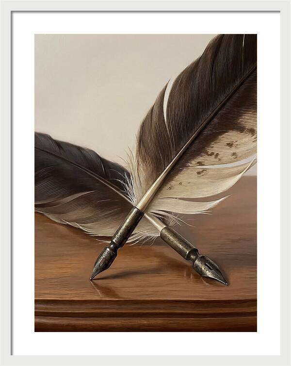Quill Pens In Realistic Detail