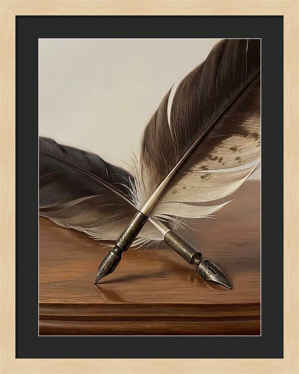 Quill Pens In Realistic Detail