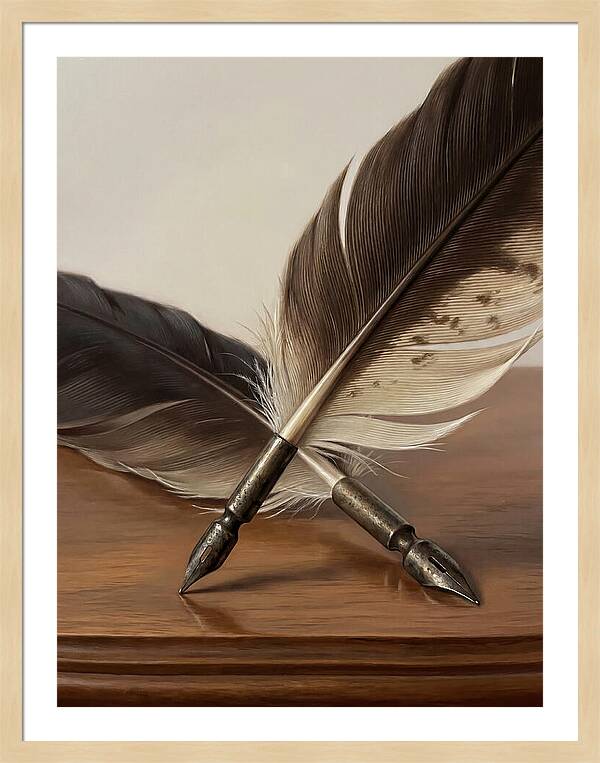 Quill Pens In Realistic Detail