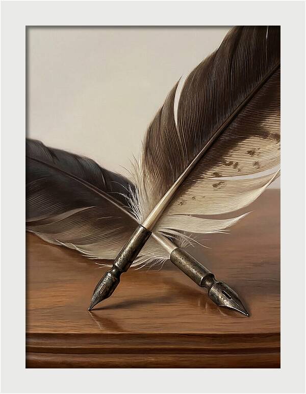 Quill Pens In Realistic Detail