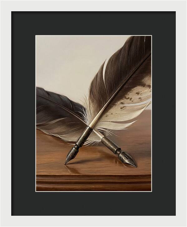 Quill Pens In Realistic Detail
