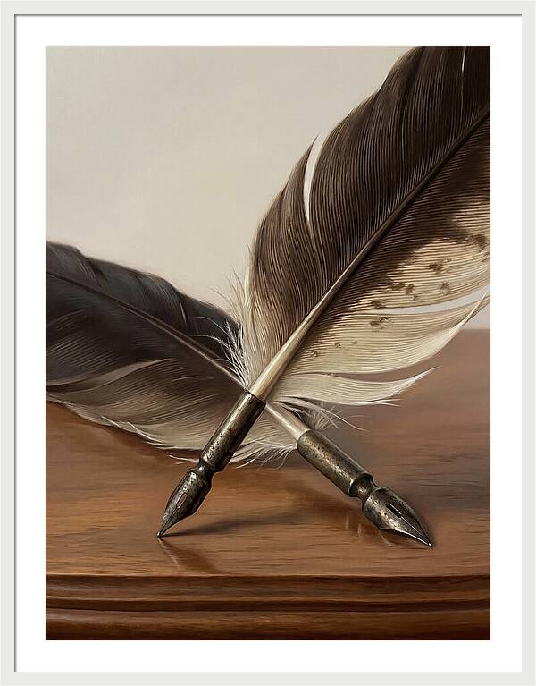 Quill Pens In Realistic Detail