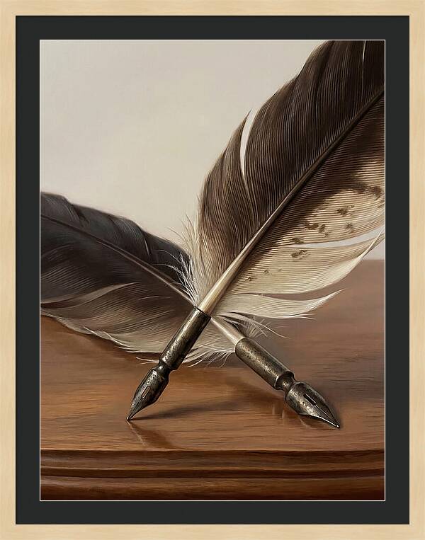 Quill Pens In Realistic Detail