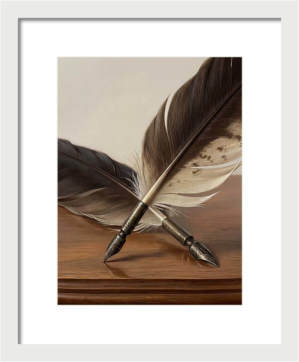Quill Pens In Realistic Detail
