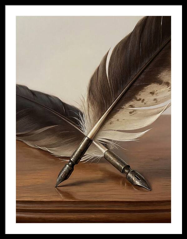 Quill Pens In Realistic Detail