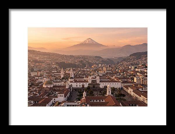 Quito From El Panecillo At Golden Hour