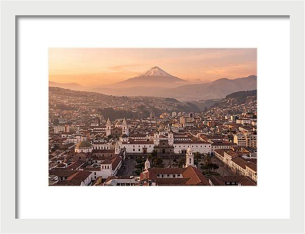 Quito From El Panecillo At Golden Hour