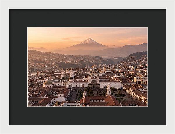 Quito From El Panecillo At Golden Hour