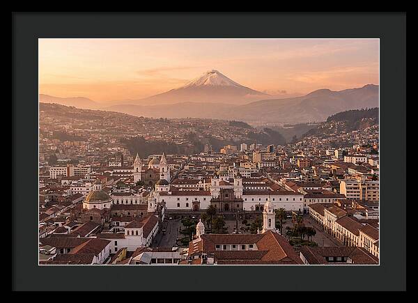 Quito From El Panecillo At Golden Hour