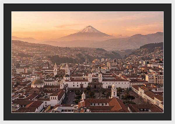 Quito From El Panecillo At Golden Hour
