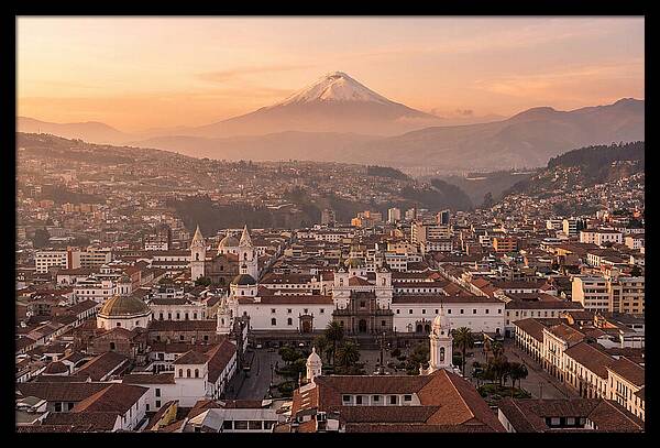 Quito From El Panecillo At Golden Hour