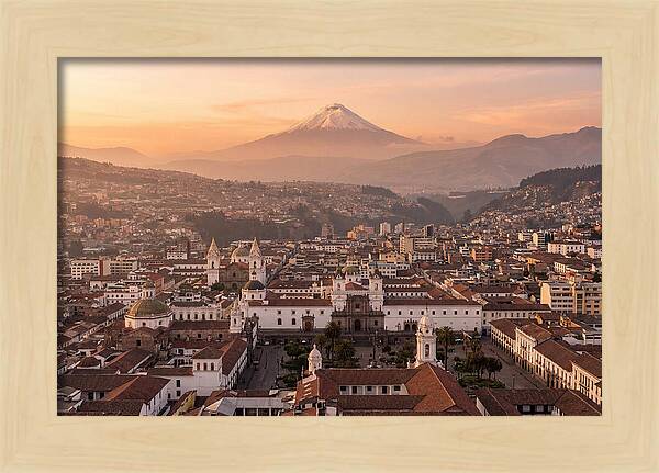 Quito From El Panecillo At Golden Hour