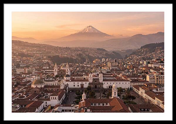 Quito From El Panecillo At Golden Hour
