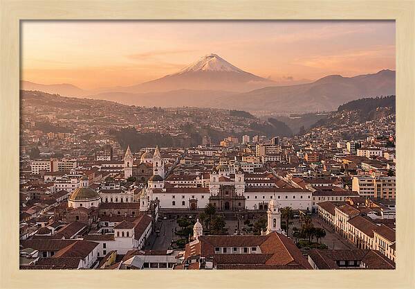 Quito From El Panecillo At Golden Hour