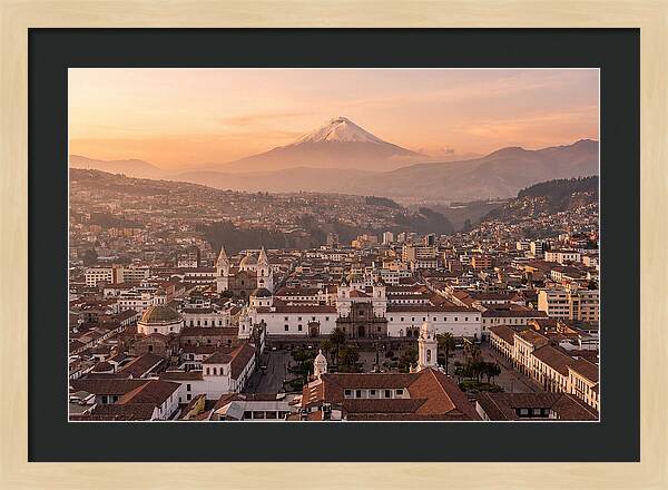 Quito From El Panecillo At Golden Hour