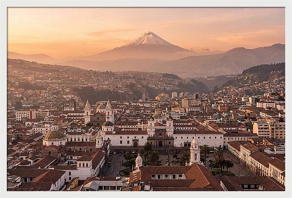 Quito From El Panecillo At Golden Hour