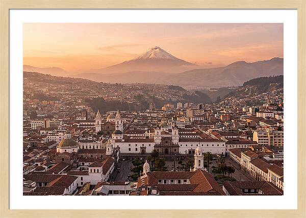 Quito From El Panecillo At Golden Hour