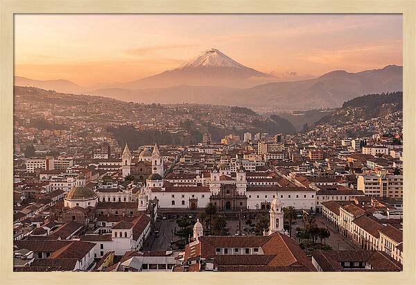 Quito From El Panecillo At Golden Hour