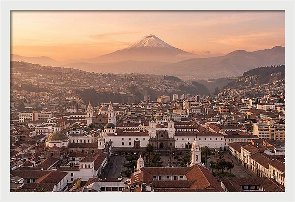 Quito From El Panecillo At Golden Hour