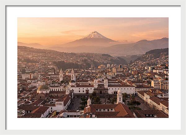 Quito From El Panecillo At Golden Hour