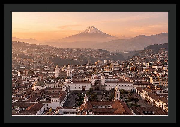 Quito From El Panecillo At Golden Hour