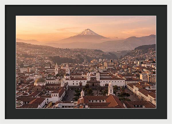 Quito From El Panecillo At Golden Hour